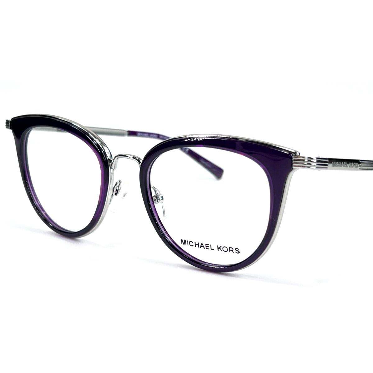 Michael Kors MK3026 Aruba Womens Metal Eyeglass Frame 1153 Eggplant/silver 50-19
