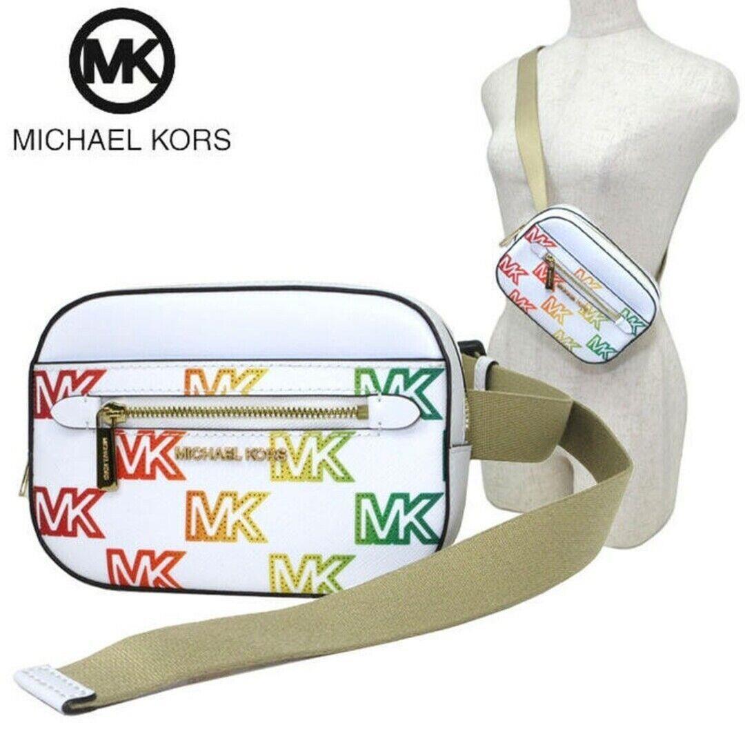 Michael Kors Convertible Belt Bag White Gay Pride 35S3GTTN5Y Retail Y