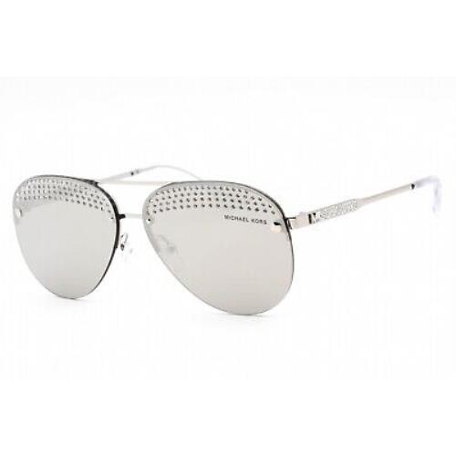 Michael Kors MK1135B 18896G Sunglasses Silver Frame Silver Grey Mirror Lens 59mm