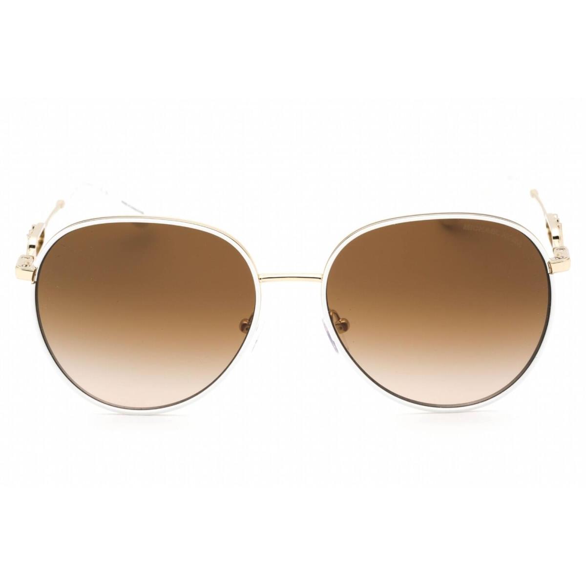 Michael Kors Women`s Sunglasses Gold White Metal Full Rim Frame 0MK1128J 123313