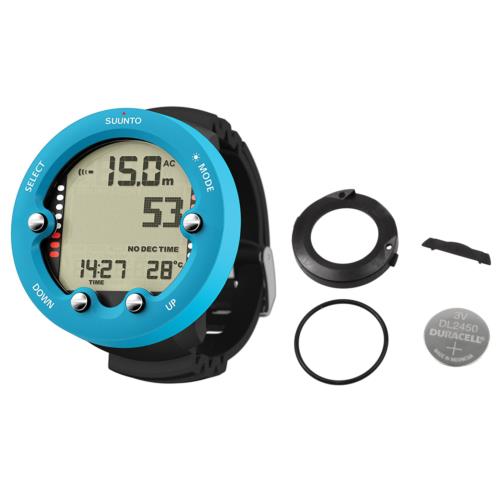 Suunto Zoop Novo Dive Computer Wrist Watch Blue w/ Battery Replacement Kit