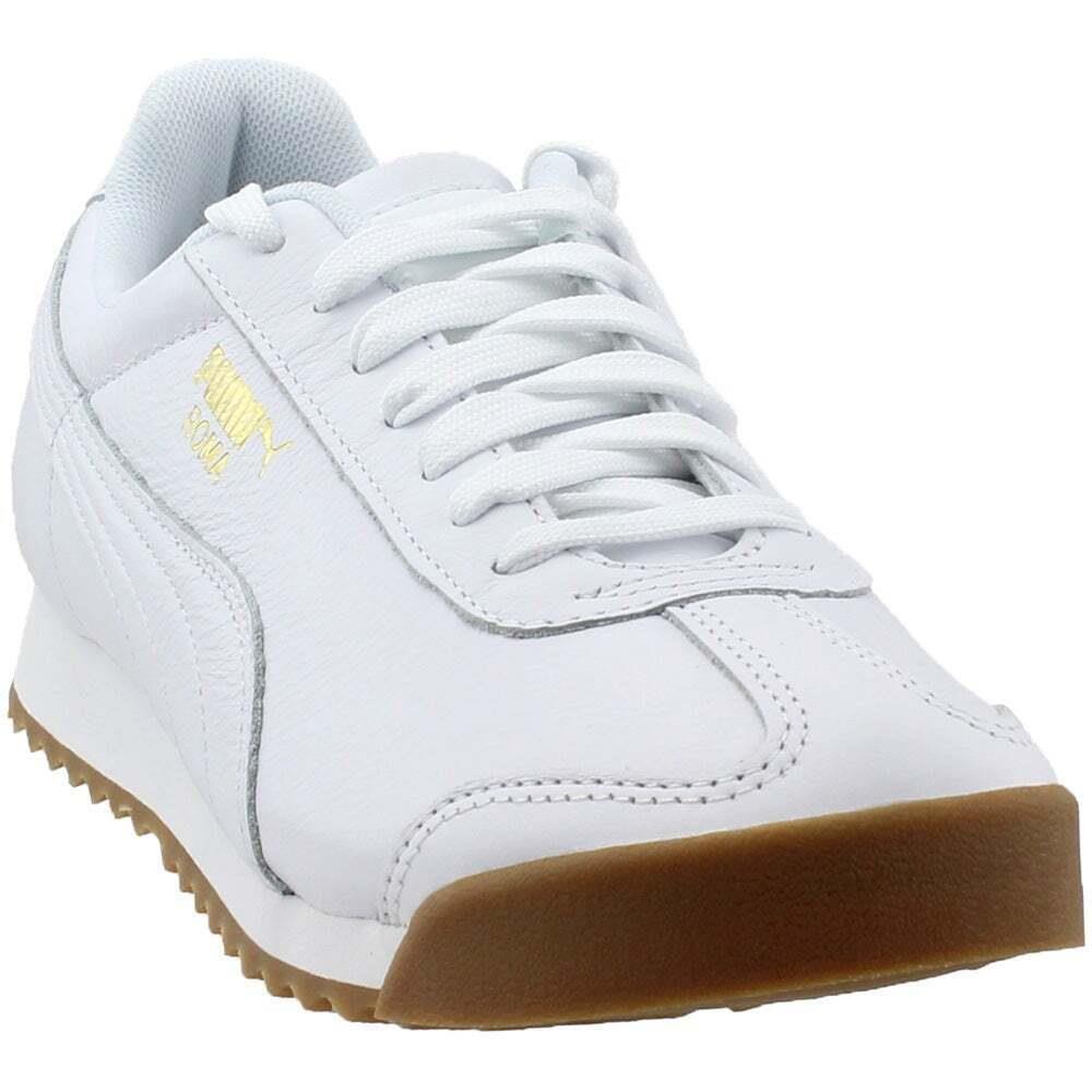 Puma Roma Classic Gum Mens White Sneakers Casual Shoes 366408-01 - White