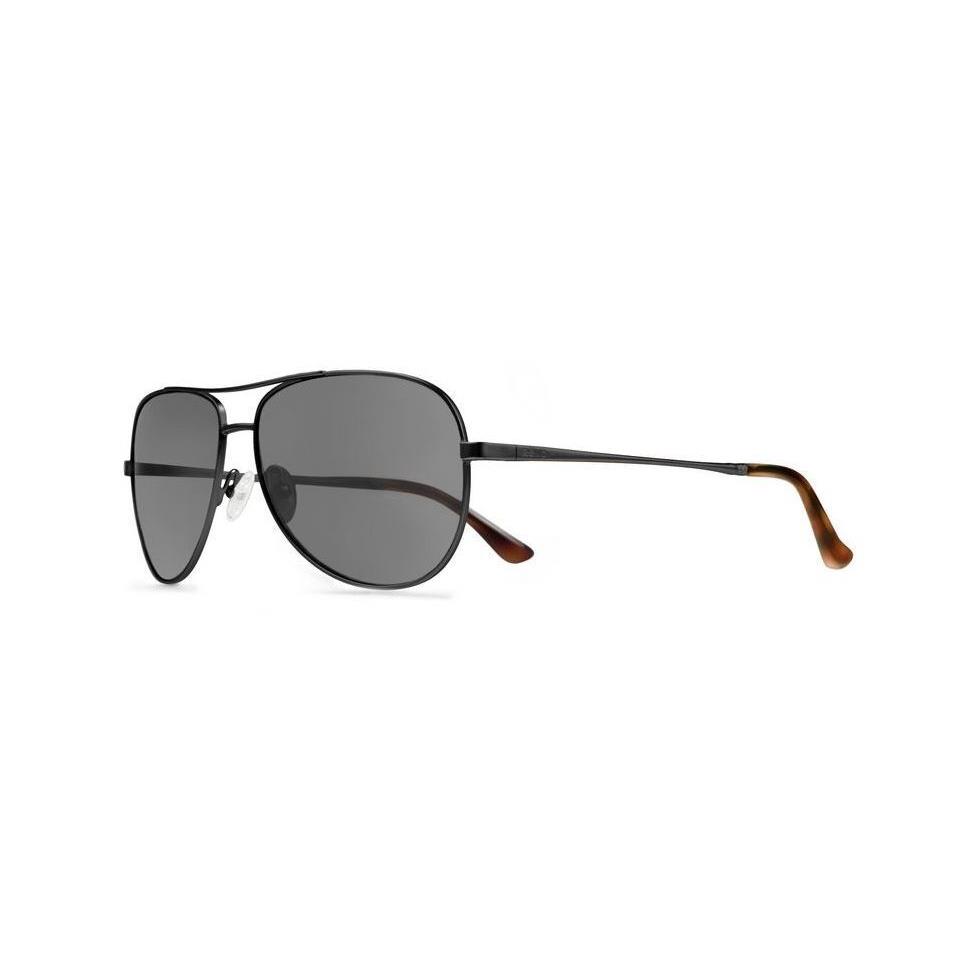 Revo Relay Aviator Sunglasses RE1014 01 GY Satin Black / Grey Polarized