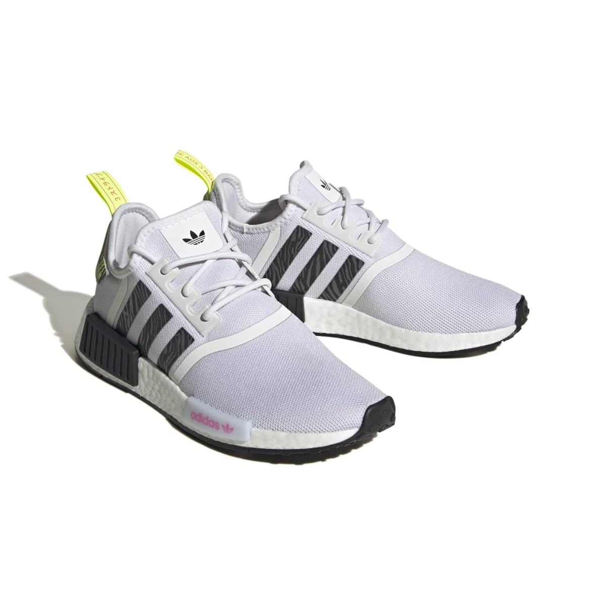 Woman`s Sneakers Athletic Shoes Adidas Originals NMD_R1 White/Core Black/Solar Yellow