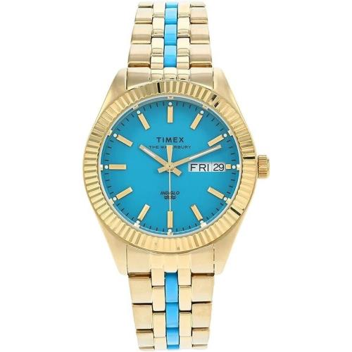 Timex Waterbury TW2U82600VQ Women`s 36mm Gold S/steel Indiglo Watch / W Tags