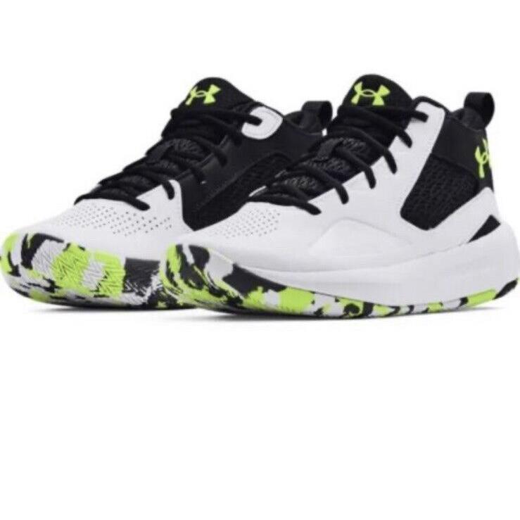 Men UA Under Armour Lockdown 5 Basketball Training Shoes White/black 3023949 102