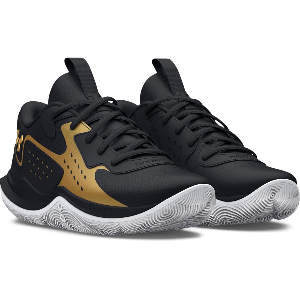 Children Unisex Shoes Under Armour Kids Jet `23 Basketball Shoe Little Kid - Black/Black/Metallic Gold