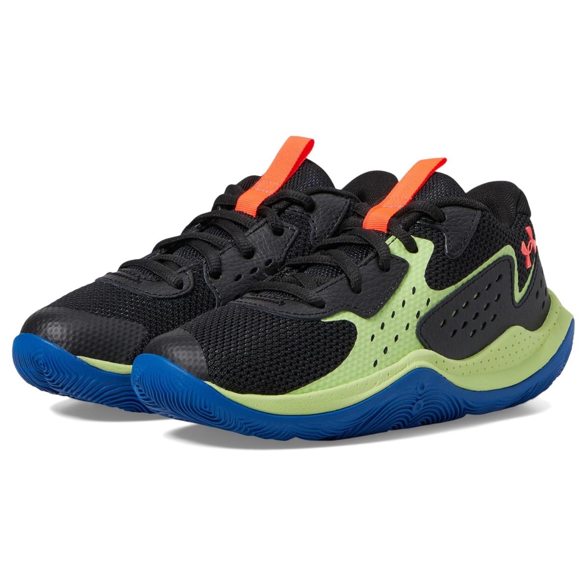 Children Unisex Shoes Under Armour Kids Jet `23 Basketball Shoe Little Kid Black/Morph Green/Beta