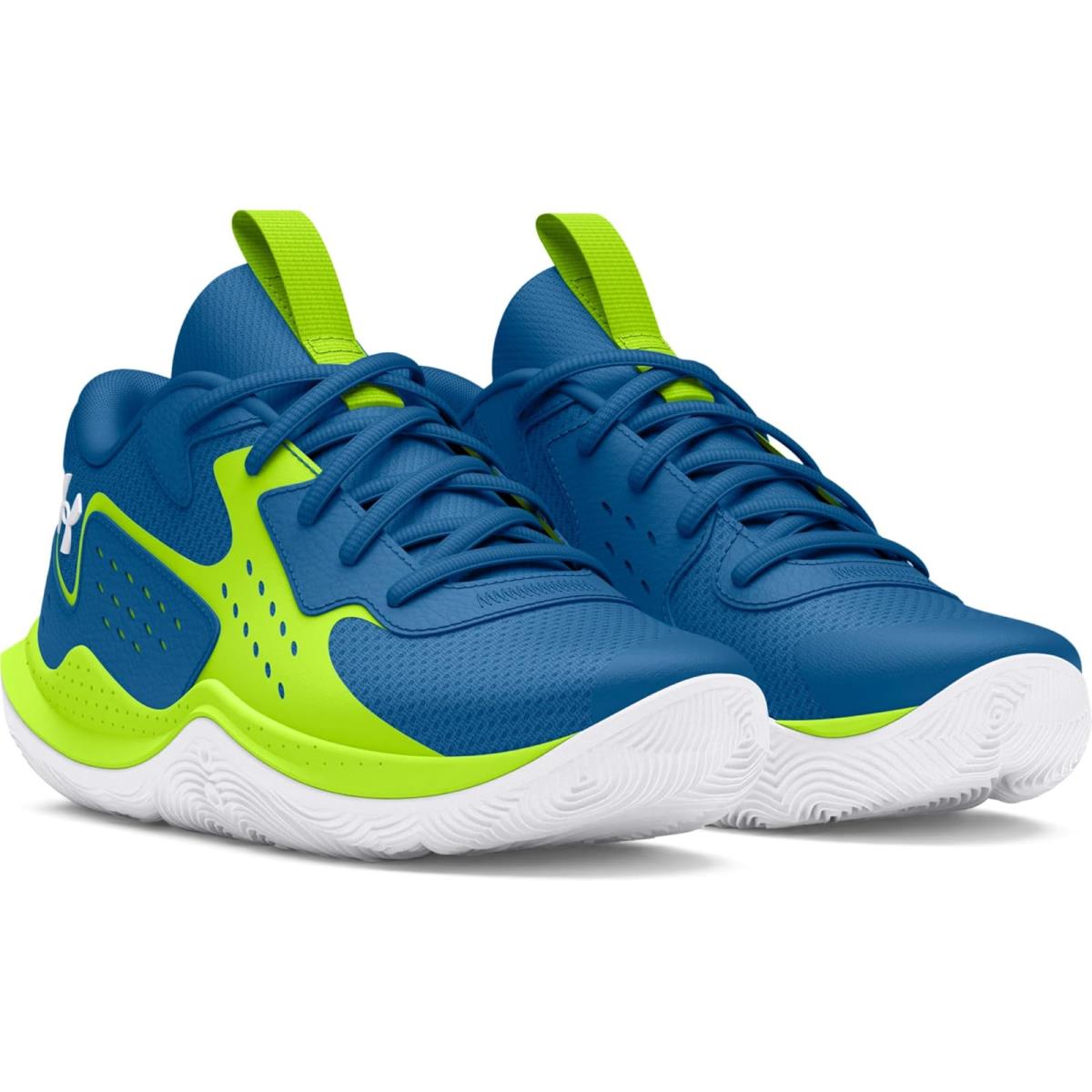 Children Unisex Shoes Under Armour Kids Jet `23 Basketball Shoe Little Kid Photon Blue/High-Vis Yellow/White