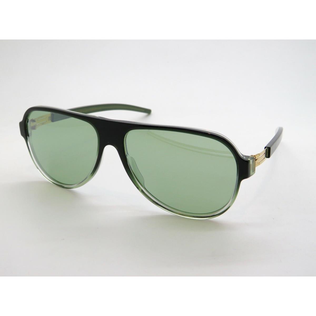 IC Berlin Liechtenstein Broken Bottle/gold Moss Green Mirrored 57mm Sunglasses