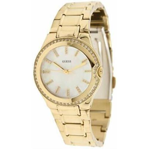 Guess Women`s U12658L1 Gold-plated Steel Bracelet Mother of Pearl Dial Watch
