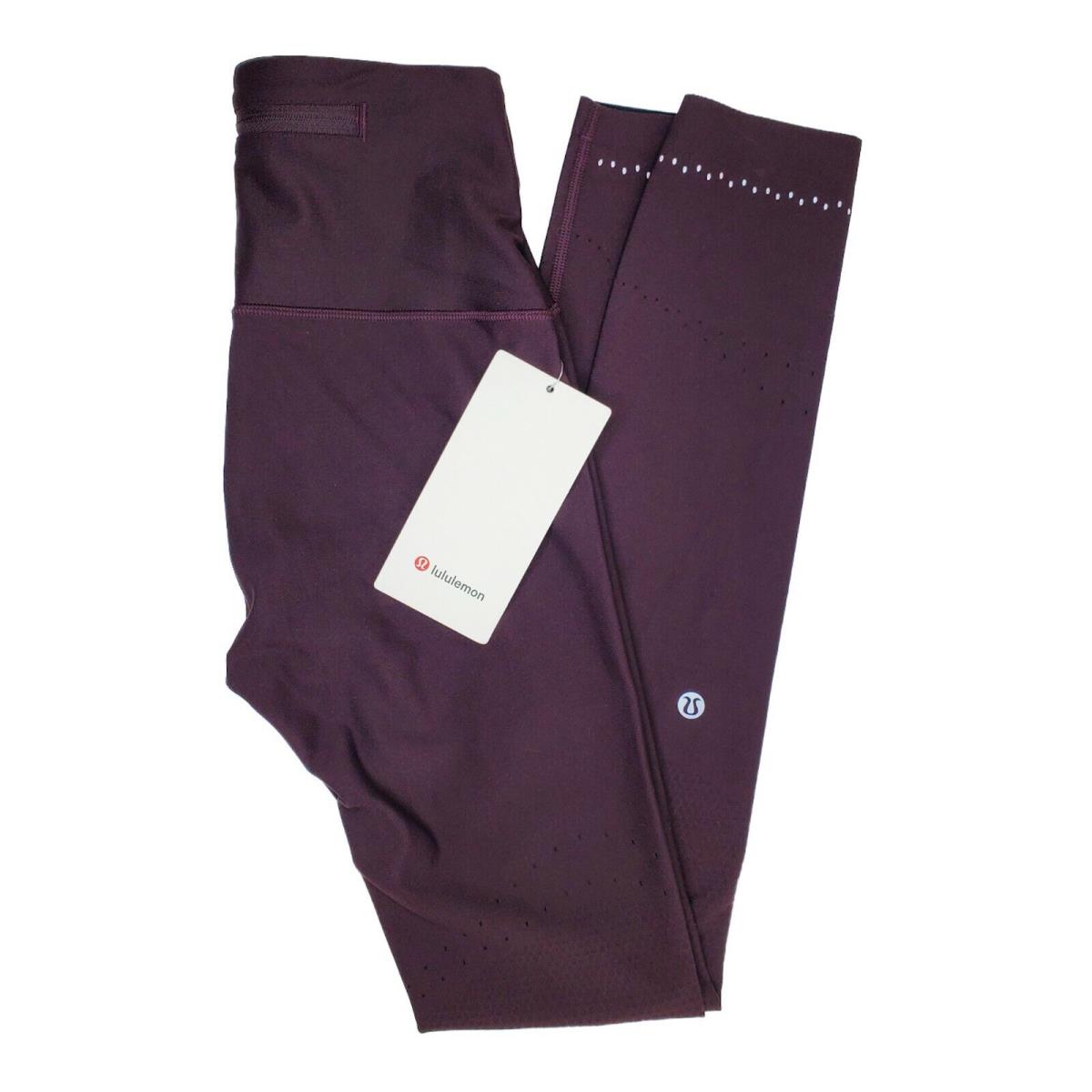 Lululemon In Focus Run Zoned Compression Tight Plum Shadow