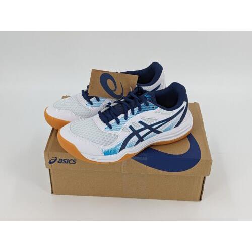 Asics Upcourt 5 Men`s Sneakers Athletic Shoes Size 6.5 White and Indigo Blue