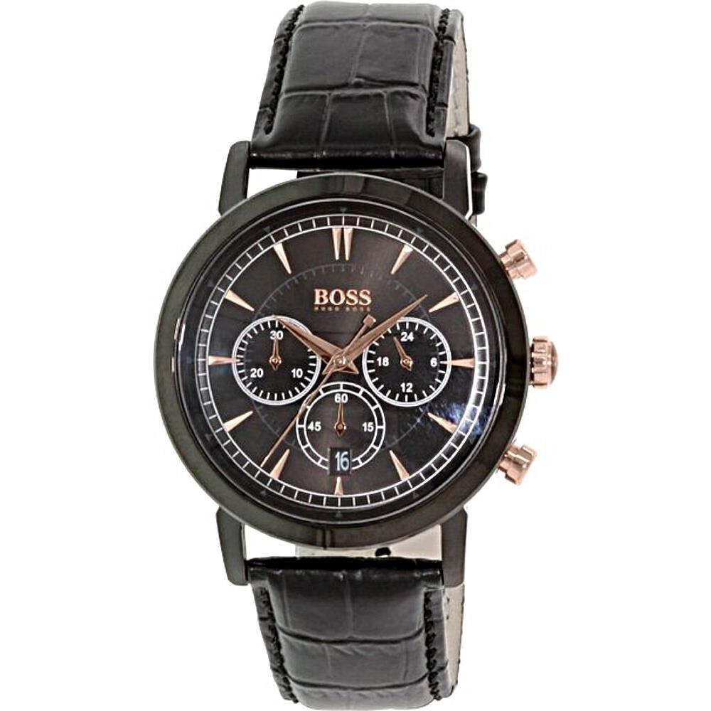 Hugo Boss - Men`s Black Leather Strap Chronograph Watch - 1513064