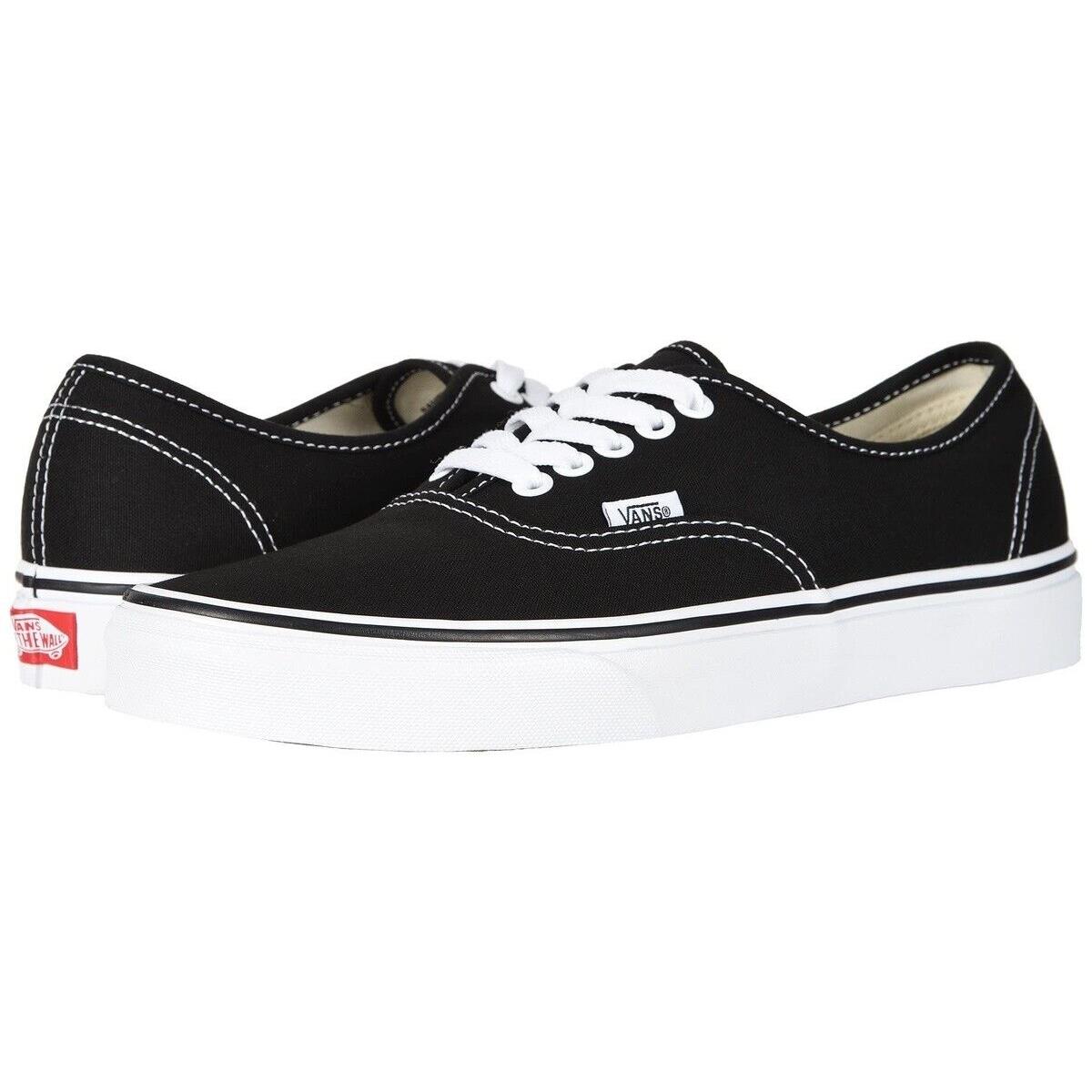 Vans Authentic Men`s Low Top Sneaker Shoes Black