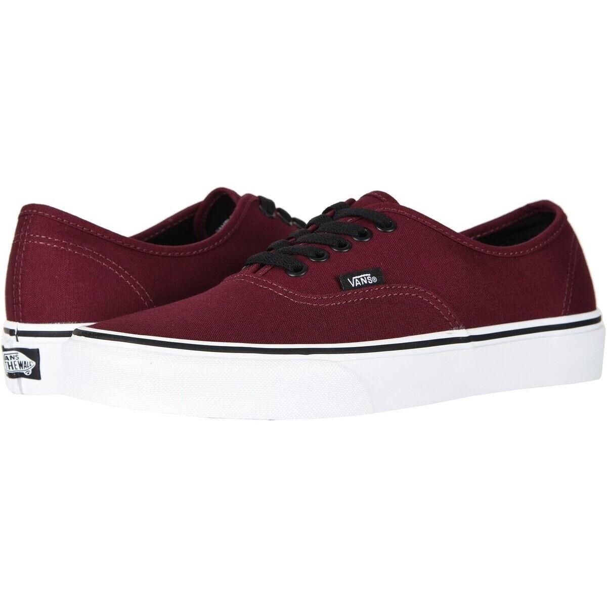 Vans Authentic Men`s Low Top Sneaker Shoes Port Royale Red/Black