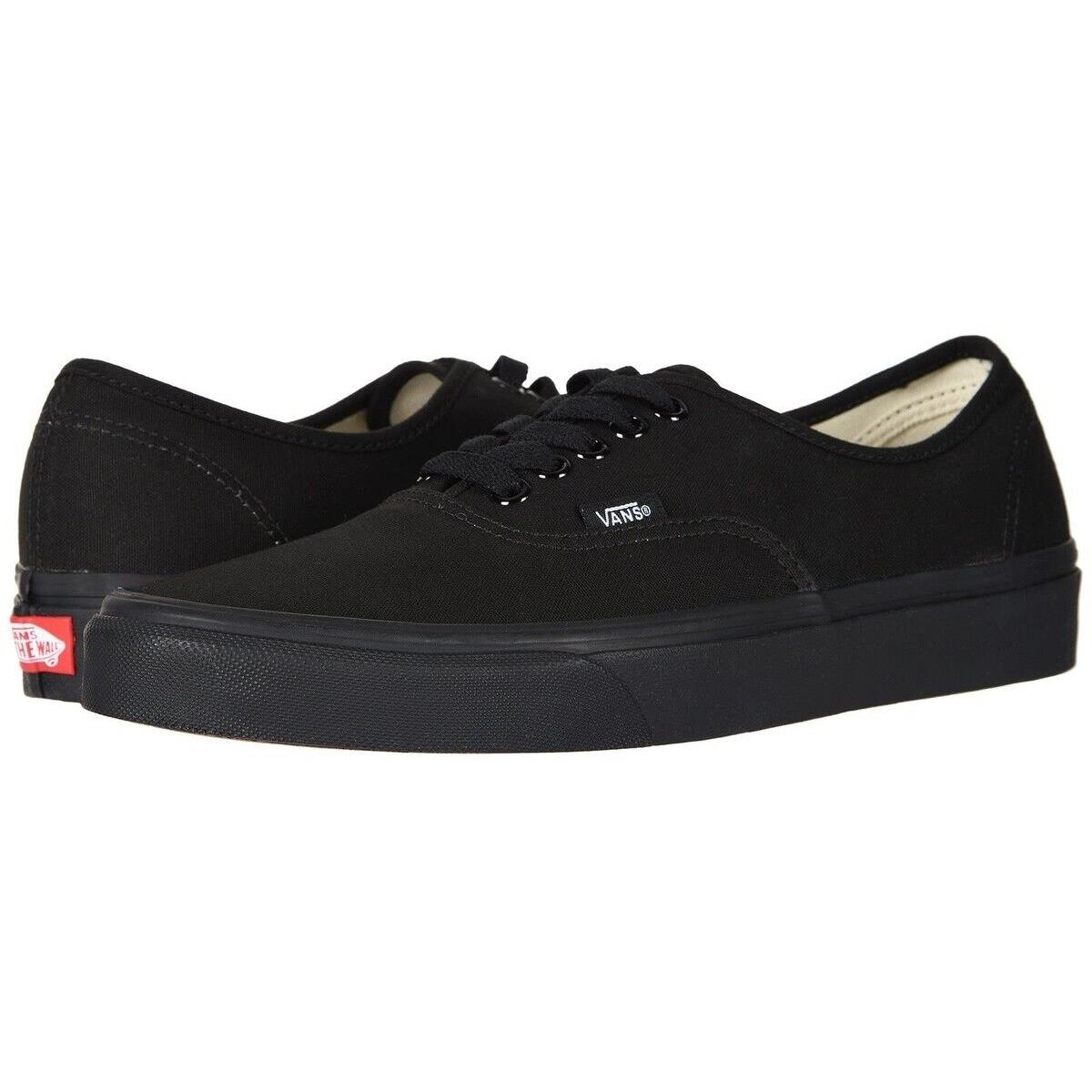 Vans Authentic Women`s Low Top Sneaker Shoes Black/Black