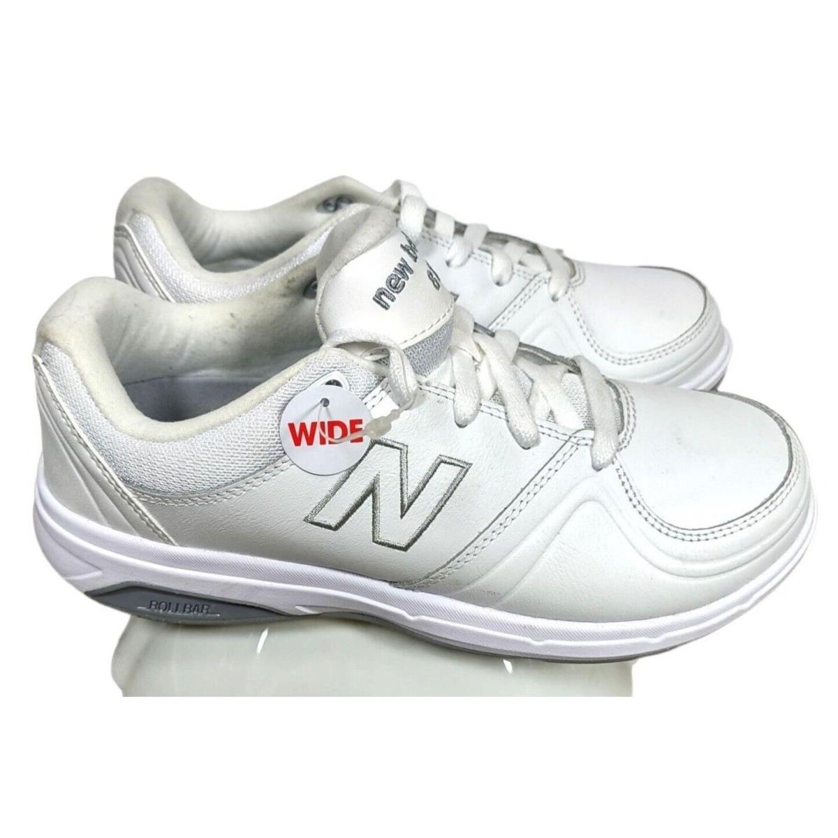 New Balance 813 Walking Shoes White Gray Leather Lace Up Low Size 7 Wide