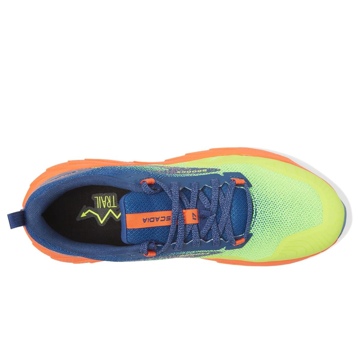 Man`s Sneakers Athletic Shoes Brooks Cascadia 17 Sharp Green/Navy/Firecracker