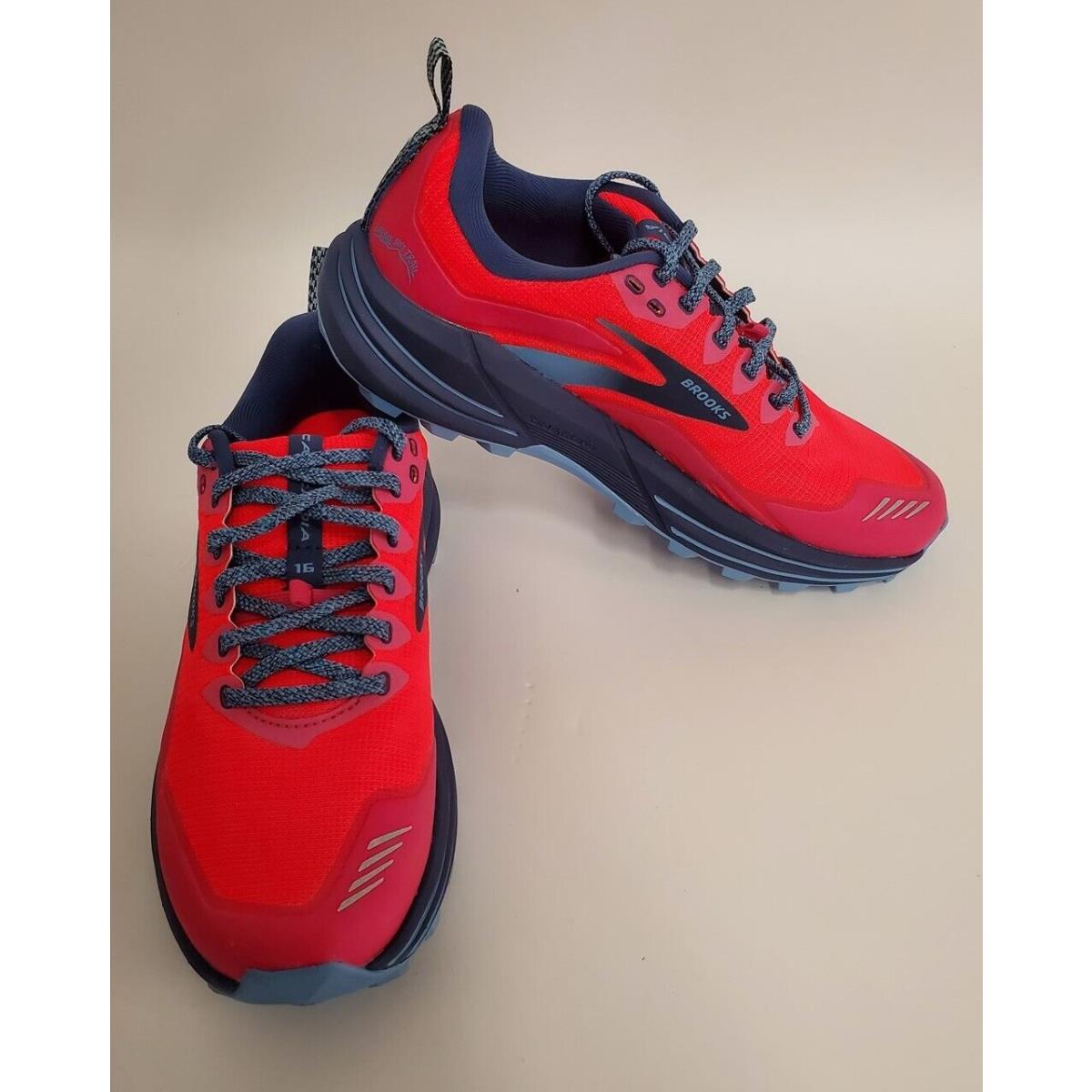 Brooks Women`s Cascadia 16 Trail Running Shoe Pink/flambe/cobalt 8 M