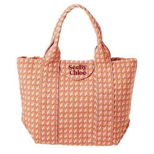 See by Chloe Women Laetizia Small Canvas Denim Tote Bag Happy Orange One Size