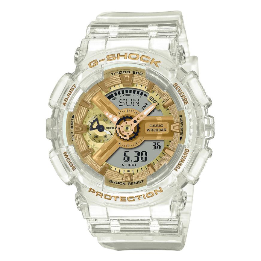 Casio G-shock Analog/digital Gold Dial Clear Watch GMAS-110SG-7A / GMAS110SG-7A