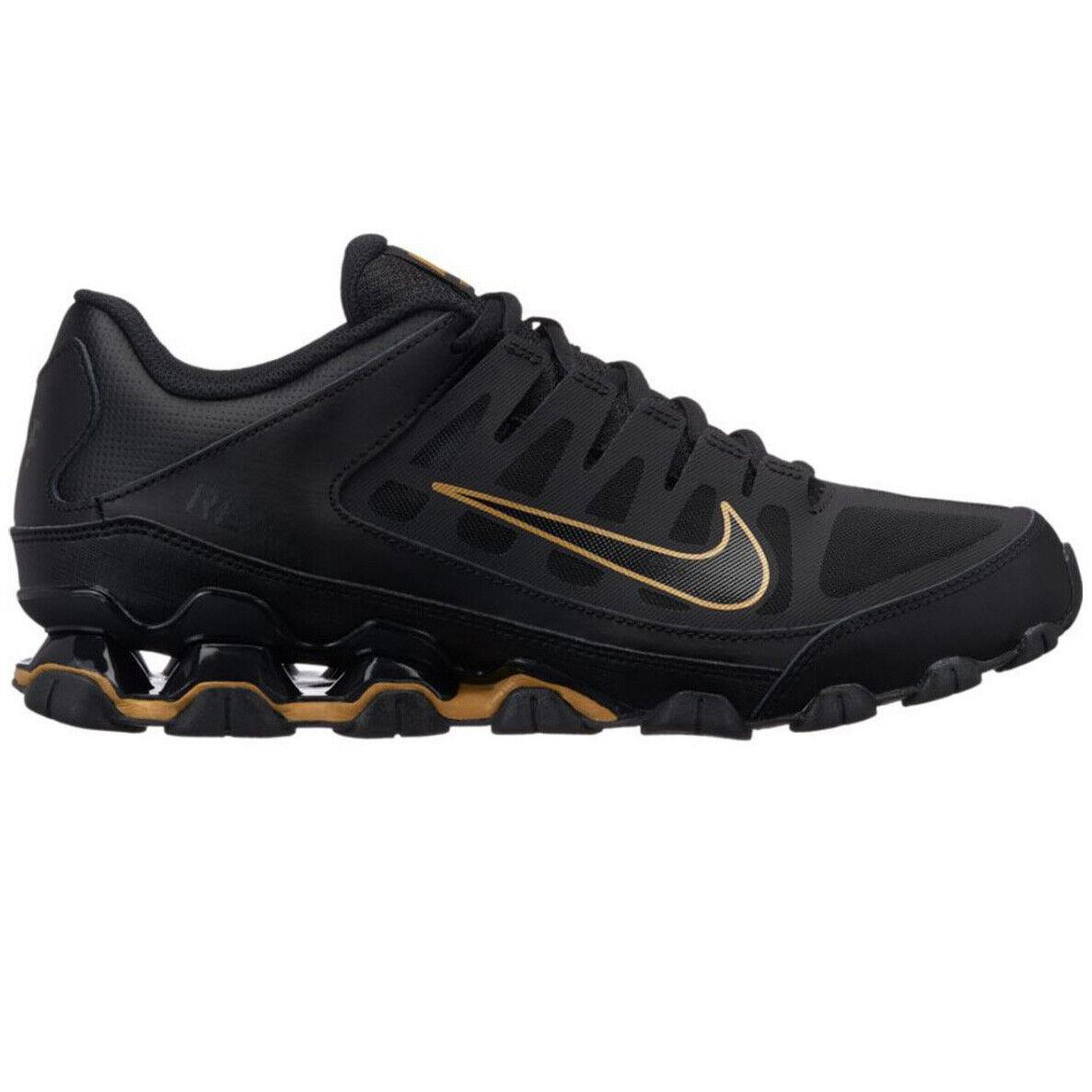 Nike Reax 8 TR Mesh Mens 621716-020 Black Metallic Gold Training Shoes - Black , BLACK/METALLIC GOLD way