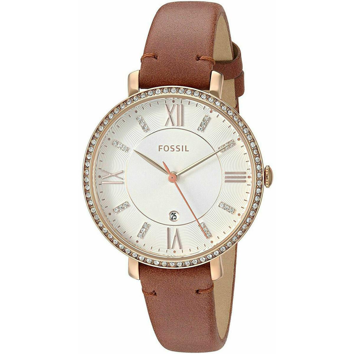 Fossil Women Jacqueline Three-hand Date Terracotta Leather Watch ES4413