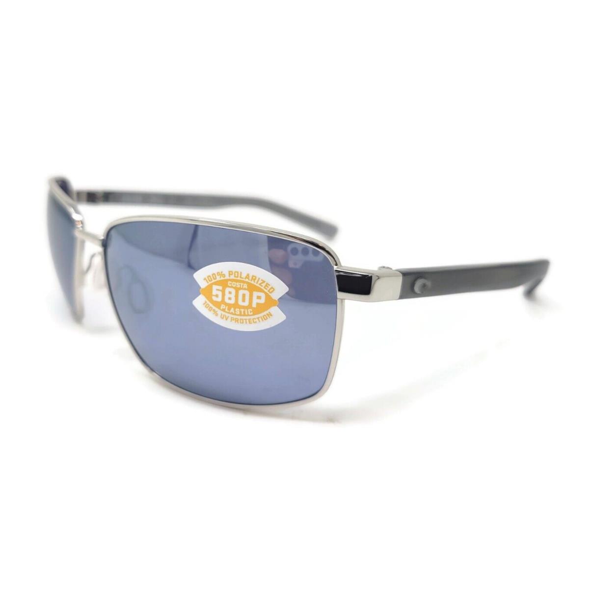 Costa Del Mar Ponce Sunglasses Shiny Silver/gray Silver Mirror 580P Pnc 18 Osgp - Frame: Silver, Lens: Gray