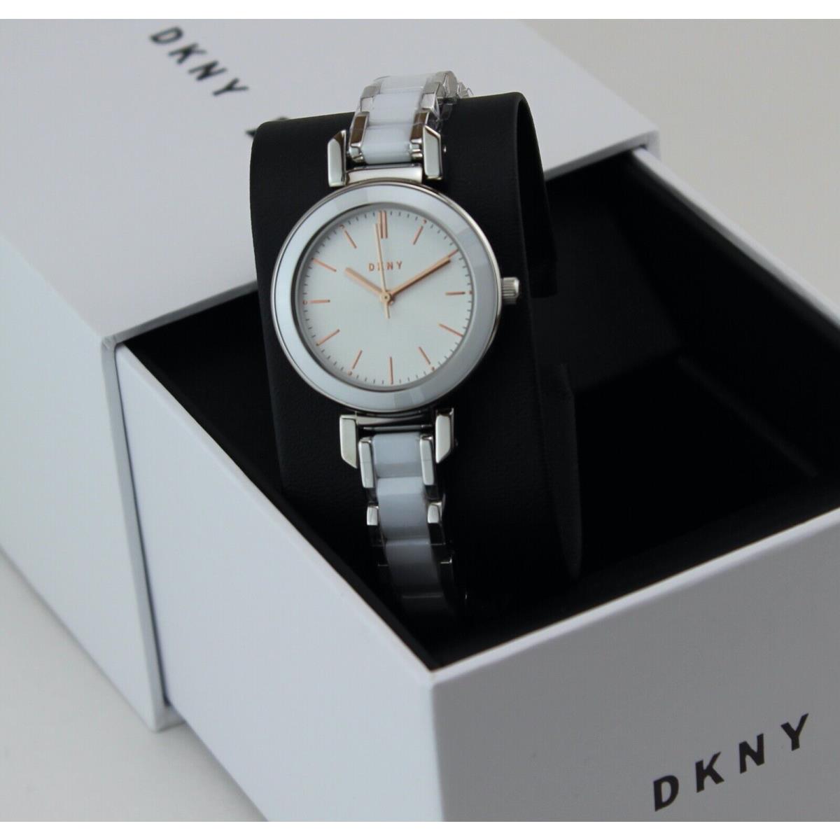 Dkny Ellington Silver White Ceramic Ladies Women`s NY2588 Watch