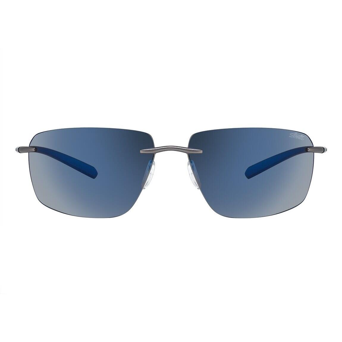 Silhouette Biscayne Bay 8727 Grey Ocean Blue/blue Shaded Mirror 6560 Sunglasses