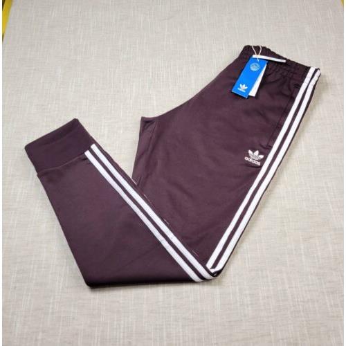 Adidas Superstar Track Pants L XL 2XL Mens Shadow Maroon White Jogger Tapered