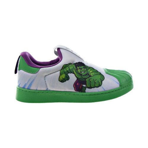 Adidas Superstar 360 I Marvel Hulk Slip-on Toddlers` Shoes White-green FY2509
