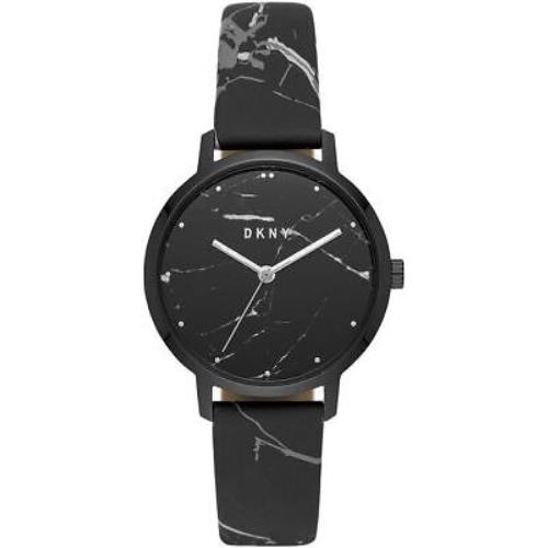 Women`s Dkny Modernist Black Case and Leather Strap Watch NY2715
