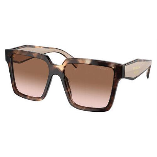 Prada PR 24ZSF Sunglasses Caramel Tortoise/powder Brown Gradient 57mm