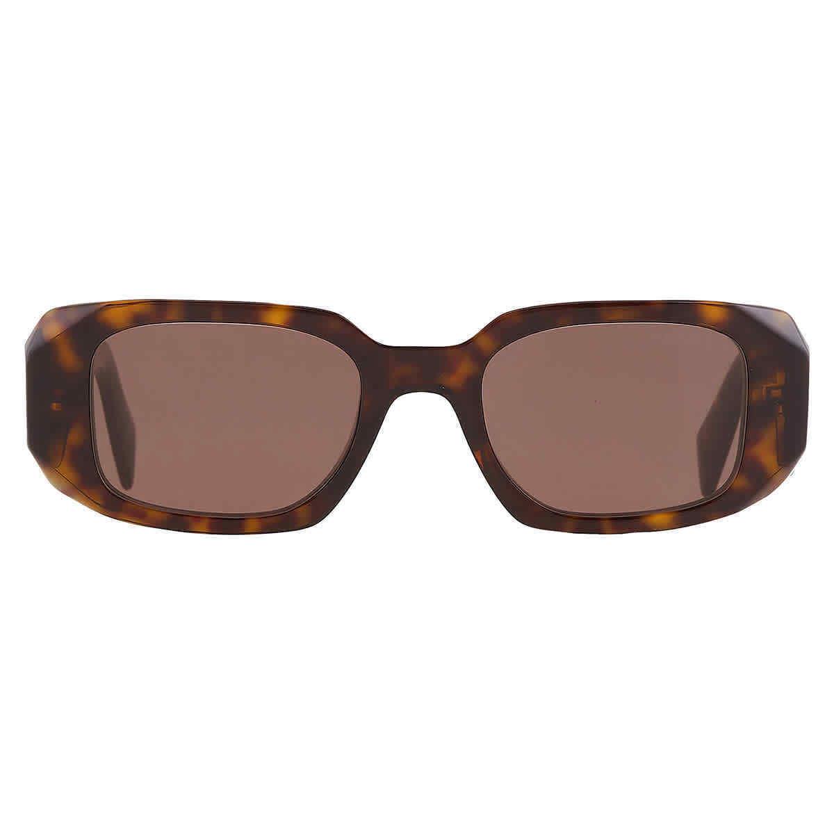 Prada Brown Rectangular Ladies Sunglasses PR 17WS 2AU8C1 49 PR 17WS 2AU8C1 49