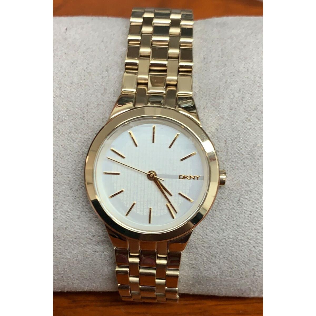 Dkny NY2491 Park Slope Silver Dial Gold Tone Stainless Steel Women`s Watch