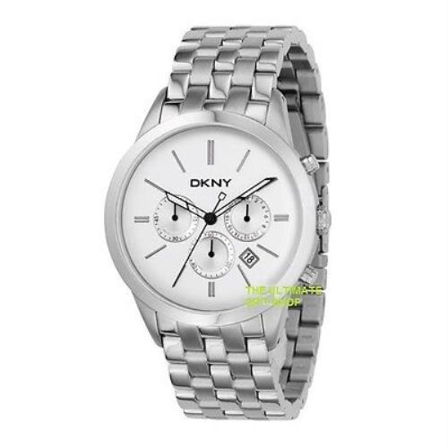 Dkny Silver Tone Stainless Steel Band Strap Chronograph Men WATCH-NY1436