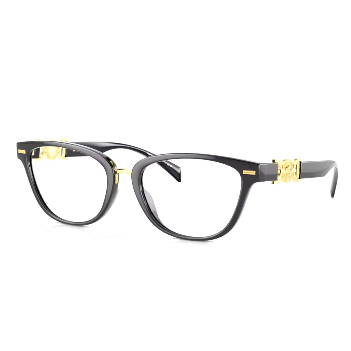 Versace Eyeglasses Mod. 3336-U GB1 54-18 140 Black Gold Cat Eye Frames