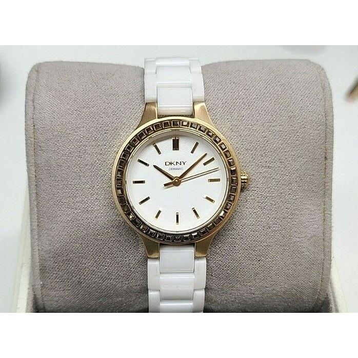 Dkny NY2250 Chambers White Dial White Ceramic Women`s Watch