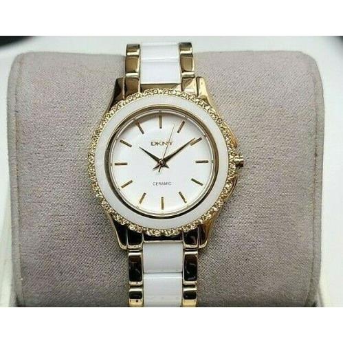 Dkny NY8829 Chambers White Dial Gold Tone Stainless Steel Women`s Watch