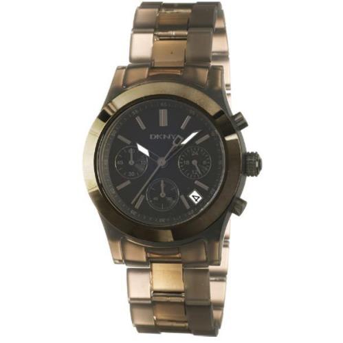 Dkny Smoke Black Dial Chronograph Resin Acrylic Band Watch NY8164 - Dial: Gray, Band: Black