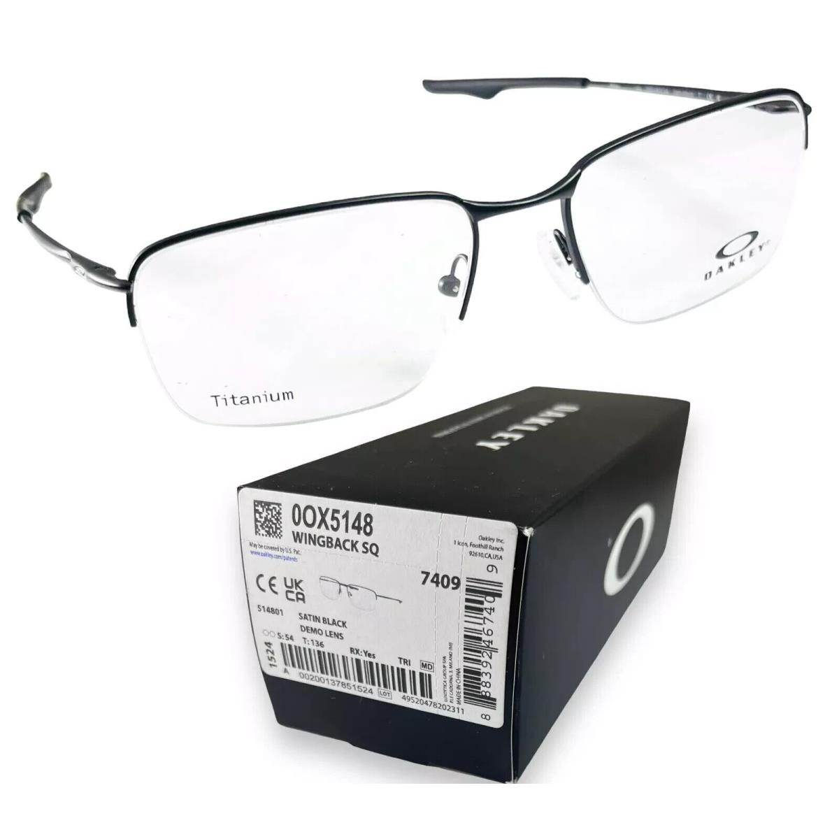 Oakley Wingback SQ OX5148-0156 Titanium Satin Black Eyeglasses 56-18