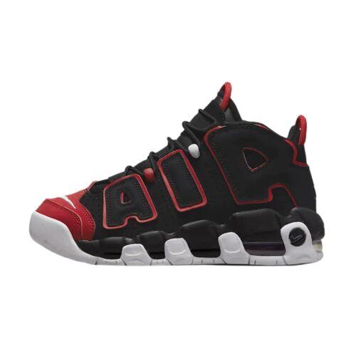 Nike Kid`s Air More Uptempo GS Basketball Shoes Black/white-university Red 4.5 - Beige