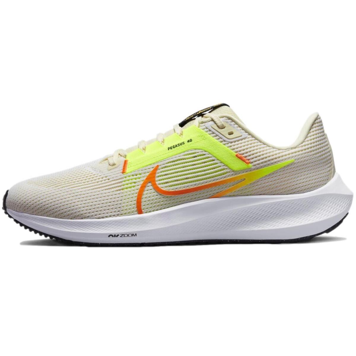Size 11 - Nike Men`s Air Zoom Pegasus 40 `coconut Milk Lime` Shoes DV3853-101 - Ivory