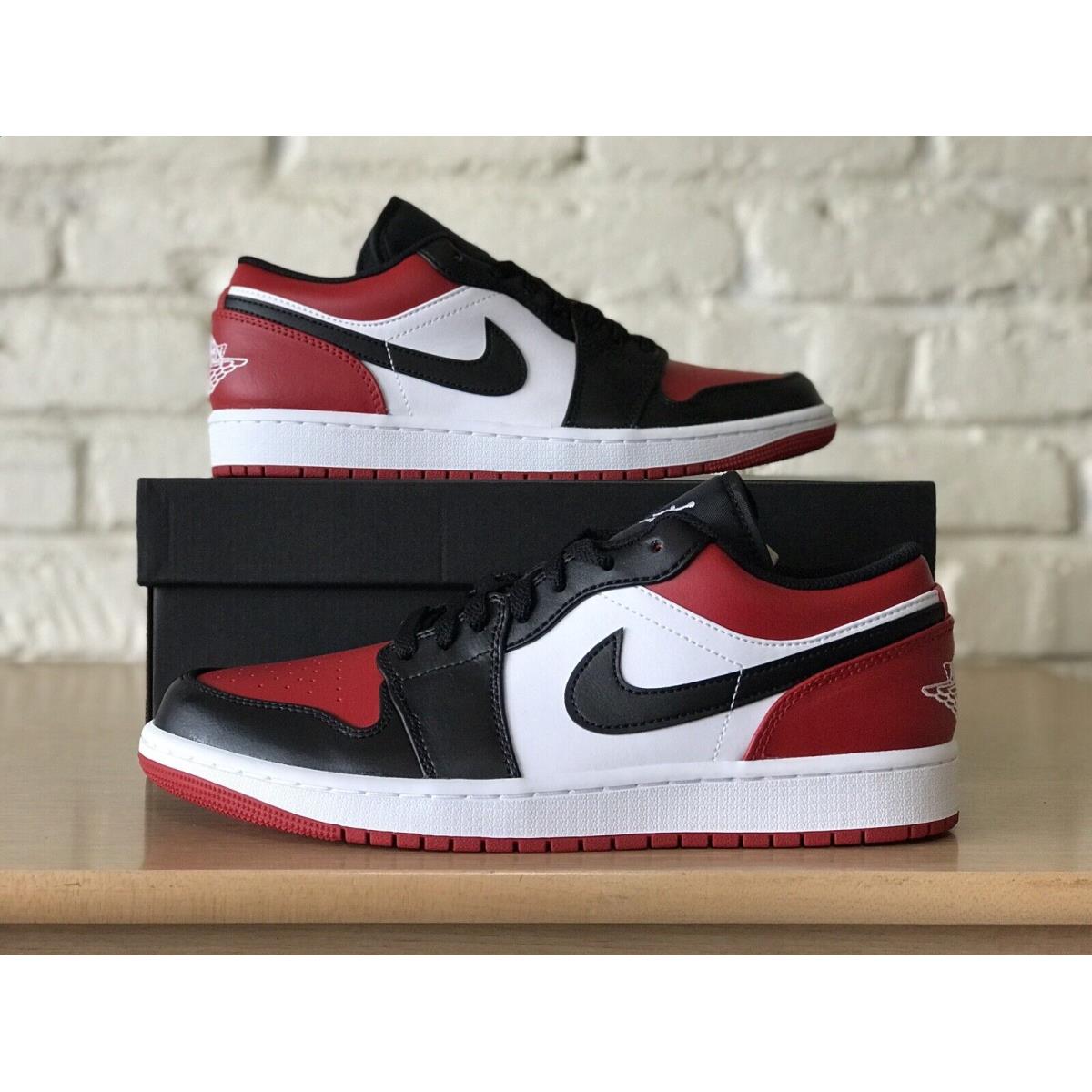 Nike Air Jordan 1 Low Bred Toe GS 7Y Chicago Red White Black 553560 612 Rare