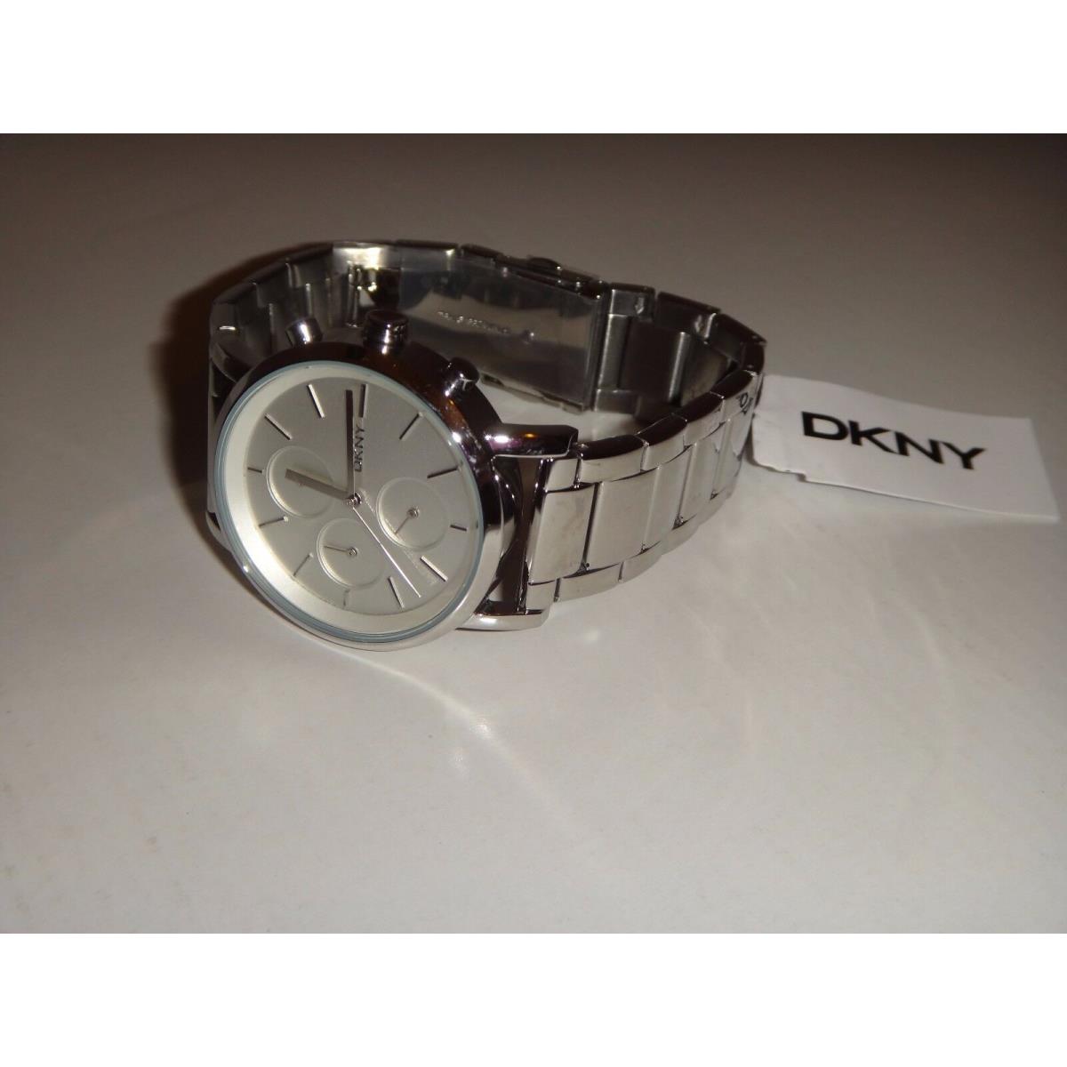 Dkny Women`s Soho Silver Dial Stainless Steel Chronograph Watch 38mm NY2273