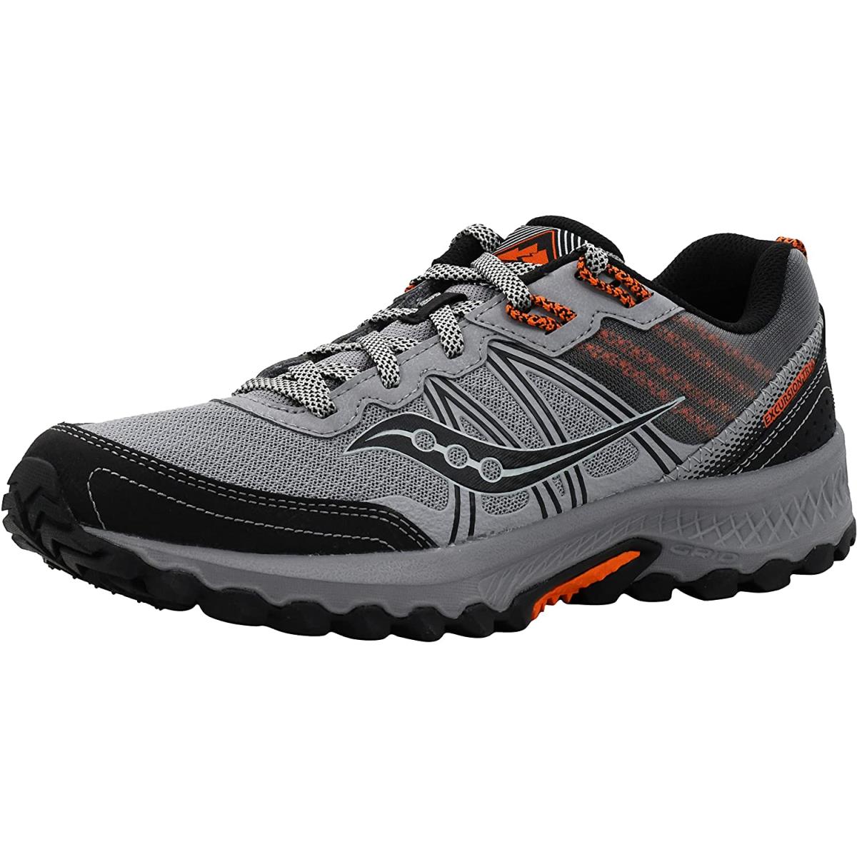 Saucony Men`s Excursion Tr14 Trail Running Shoe Grey/Orange