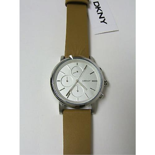 W Dkny Soho Chronograph Watch Light Brown Leather Band NY2336