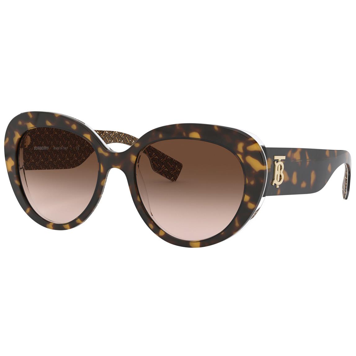 Burberry BE4298 382713 Dark Havana/brown Gradient Cat Eye Women`s Sunglasses